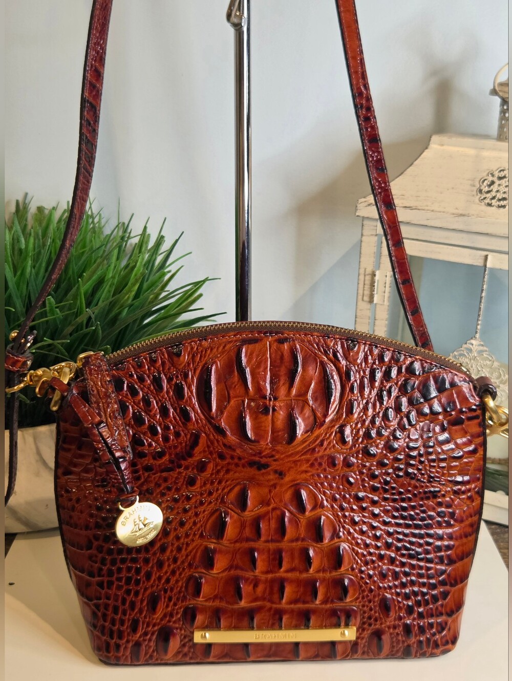 Brahmin Georgina Cognac Dome Crossbody